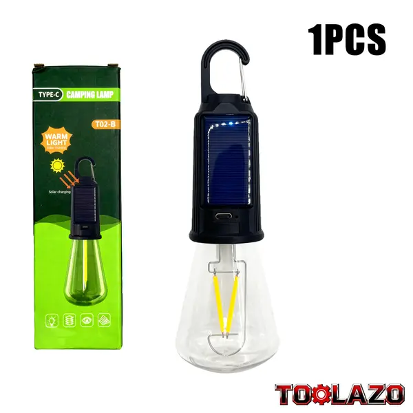 Solar Powered Emergency Lantern with Built-in Hook