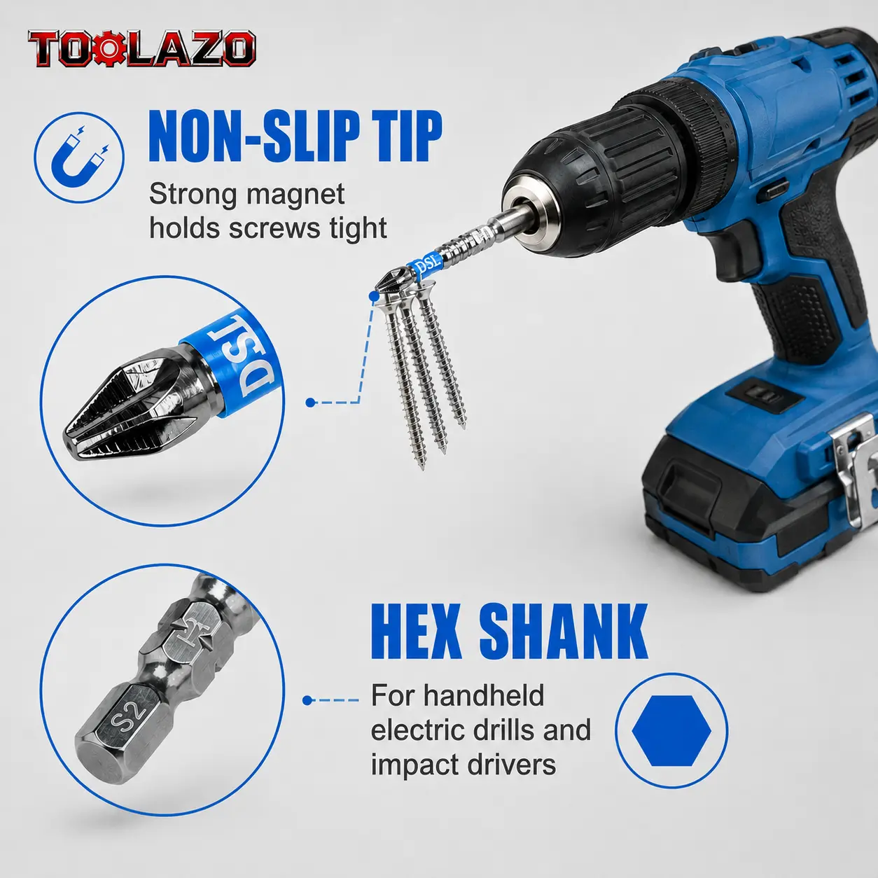 10PCS Anti-Slip Tip S2 Alloy Steel PH2 Screwdriver Bits — product image 1 of 9