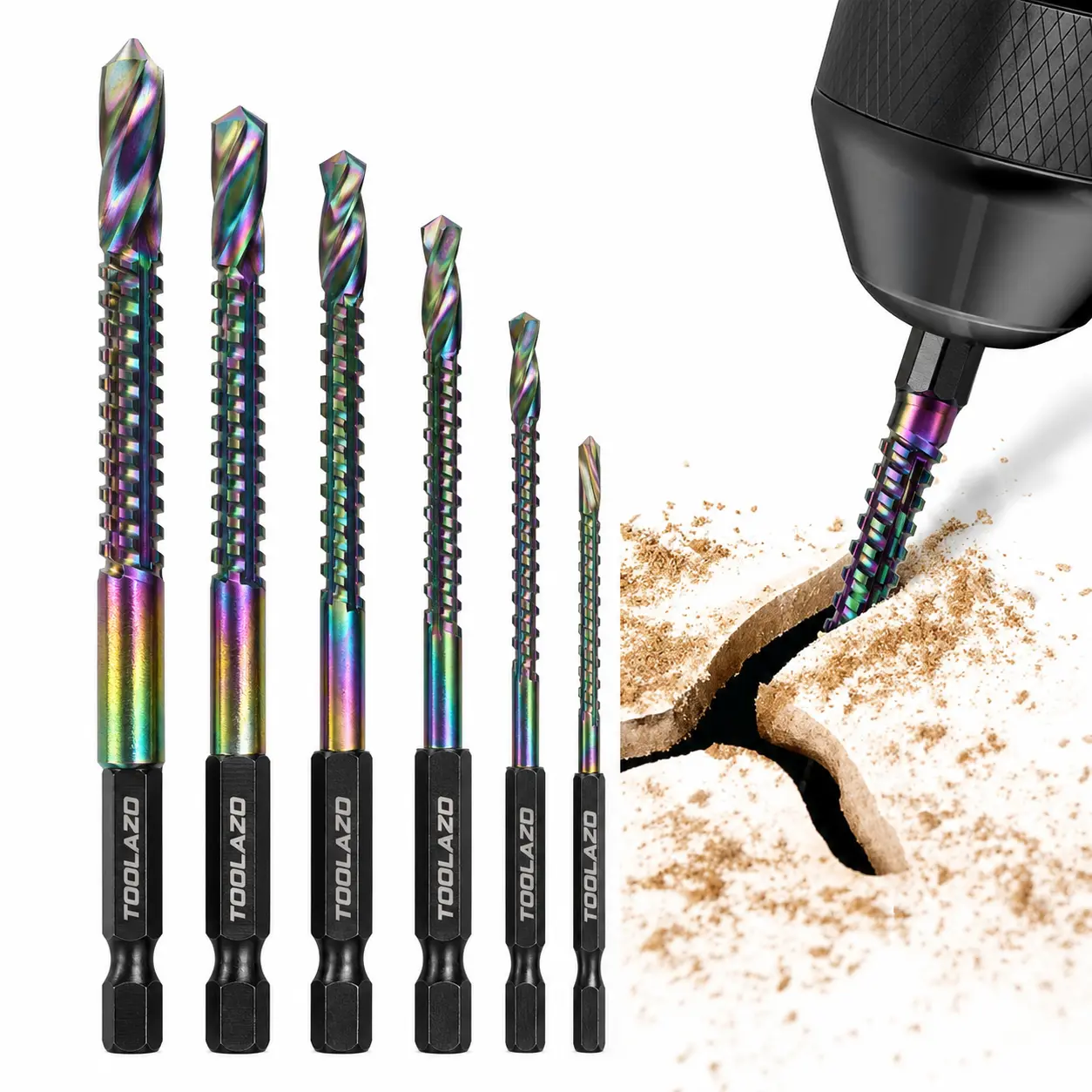 5PCS Titanium-Coated HSS 4341 Drill Bit Set — product image 1 of 9