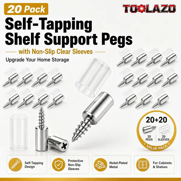 40-Pack Nickel-Plated Iron Mechanical Hardware Shelf Support Pegs with Black…