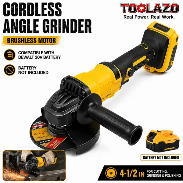 TOOLAZO 20V brushless cordless angle grinder