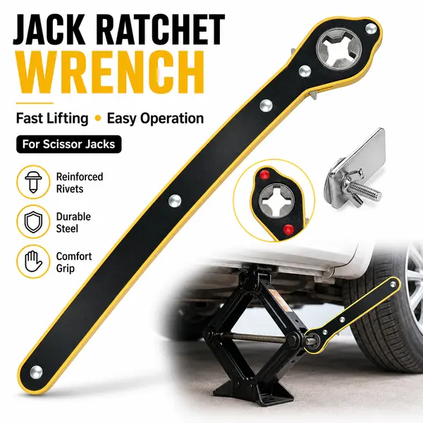 Ratcheting Jack Wrench with Efficient Turn, Ergo Grip & Ratcheting Gear