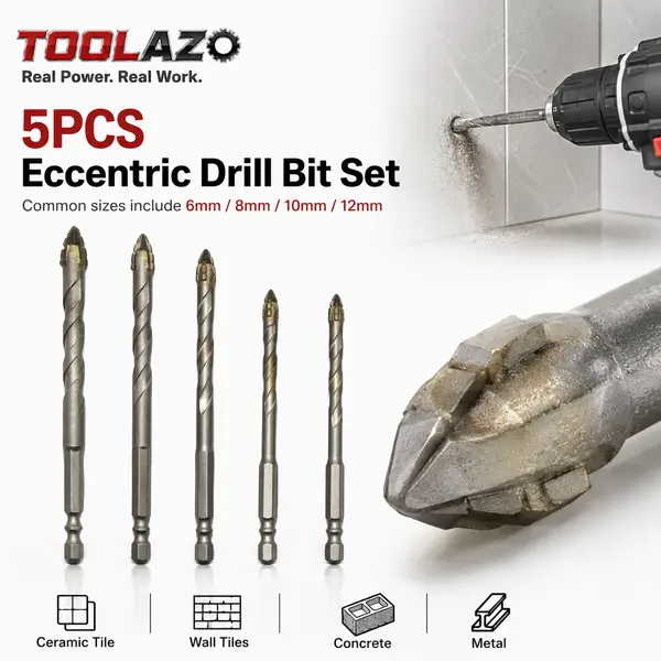 5PCS Carbide-Tip Eccentric Bit Set