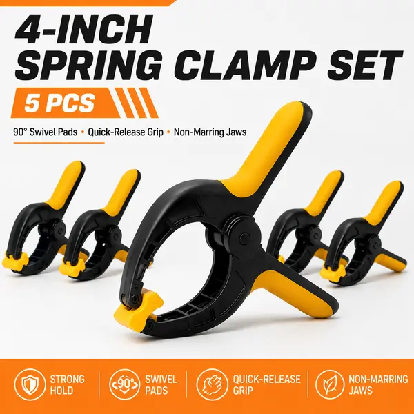 4-Pack Nylon Hand Clamps with 90° Swivel Pads